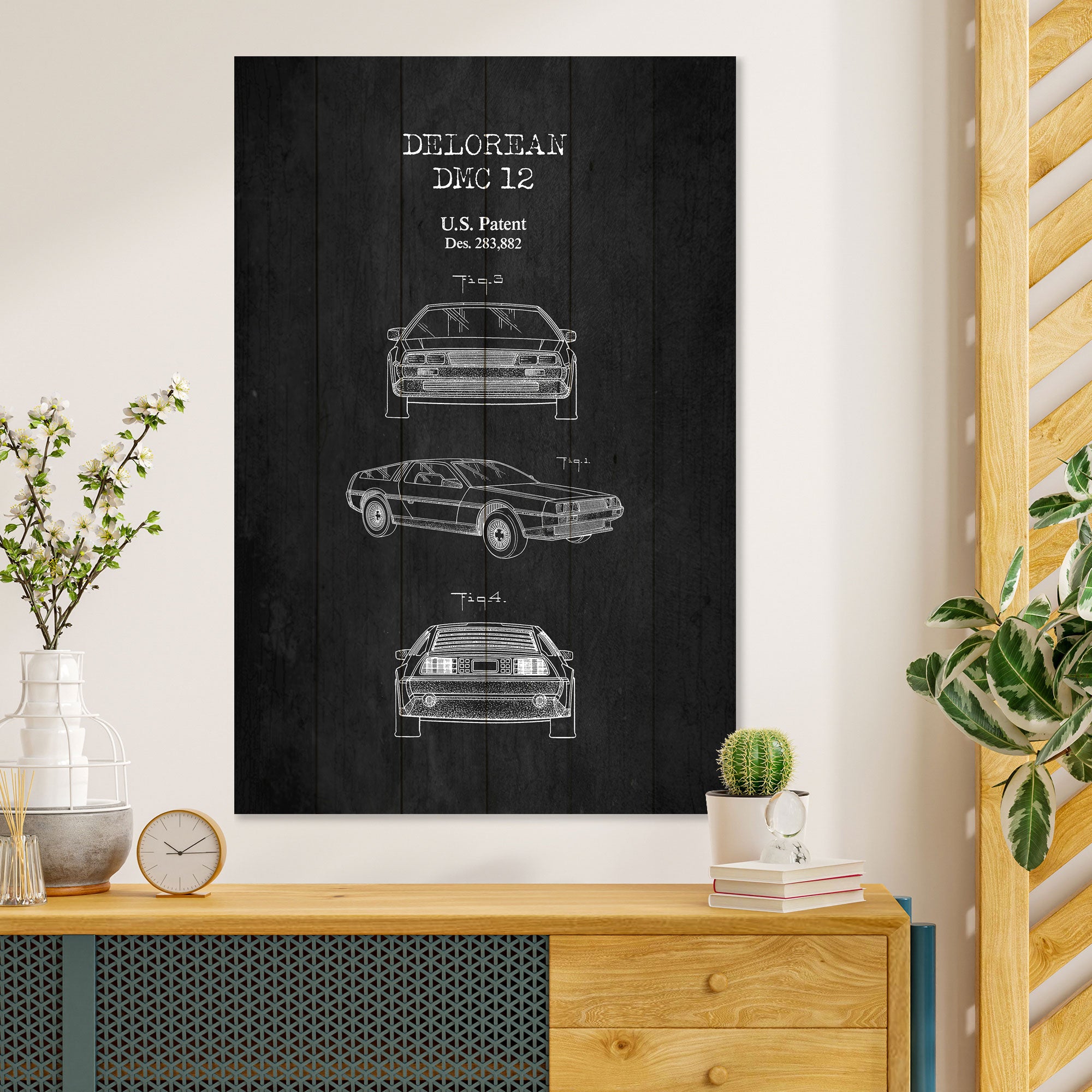Bild Wood DeLorean Schwarz-30x30 cm