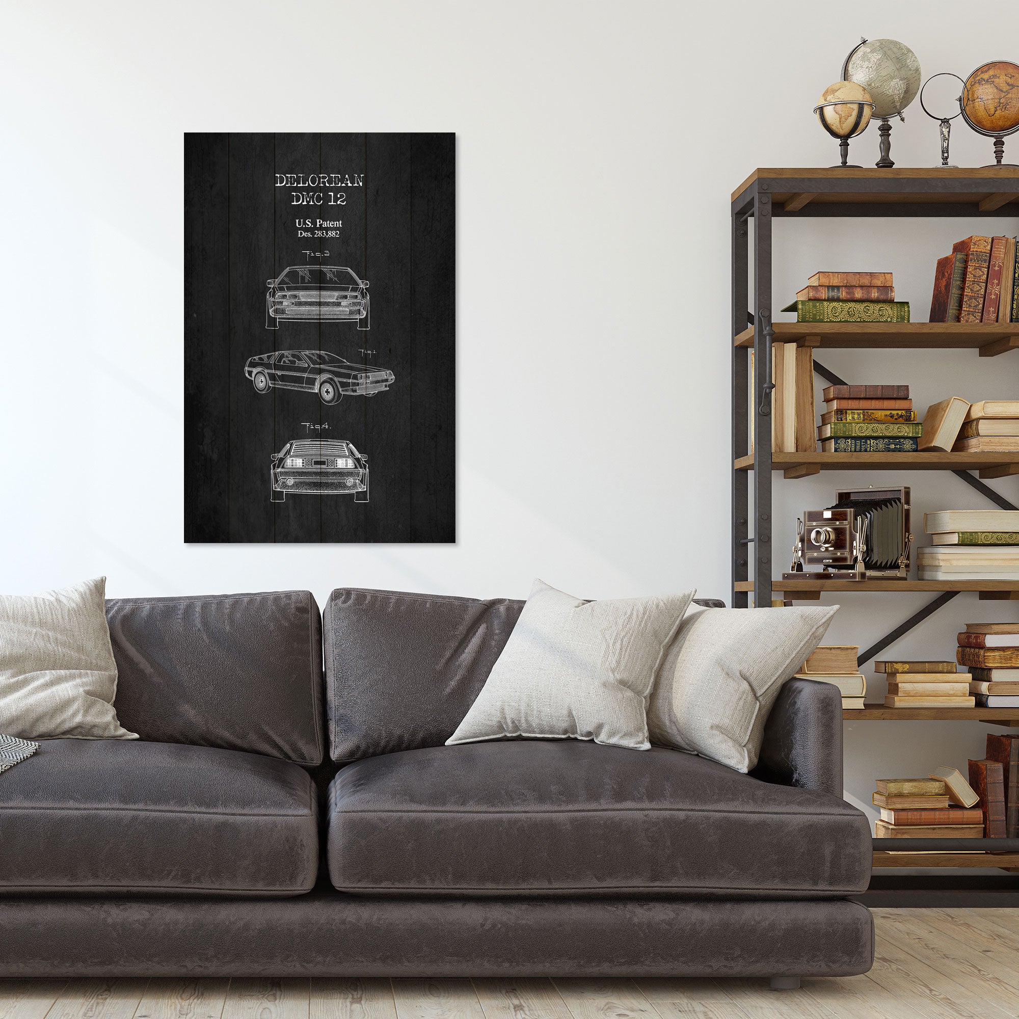 Bild Wood DeLorean Schwarz-60x90 cm