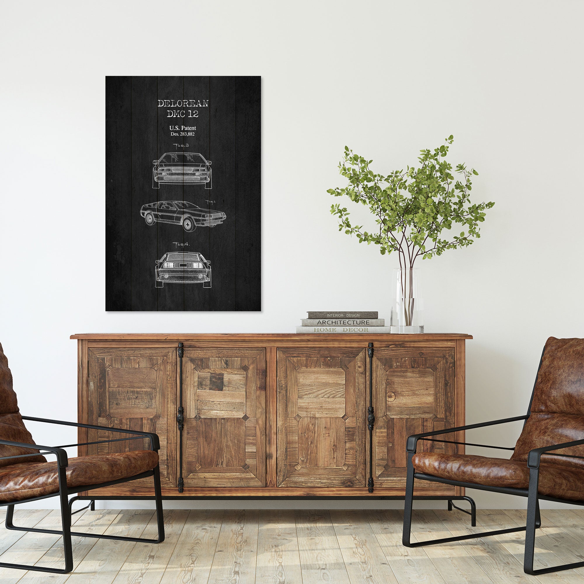 Bild Wood DeLorean Schwarz-60x90 cm