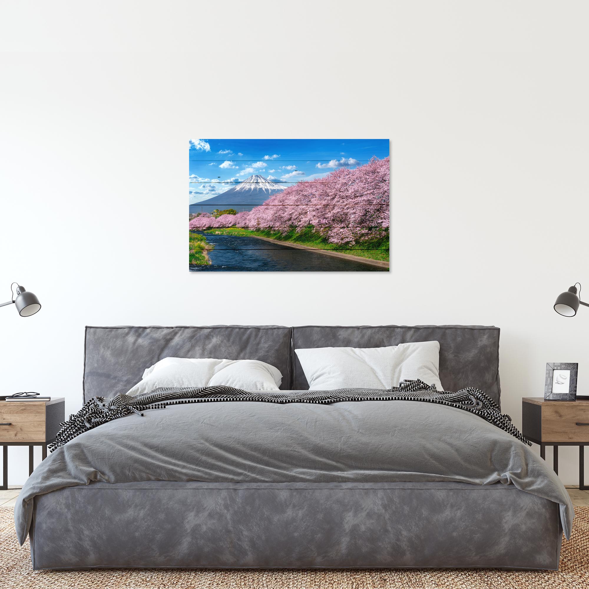 Obraz Dřevo Hora Fuji na Jaře