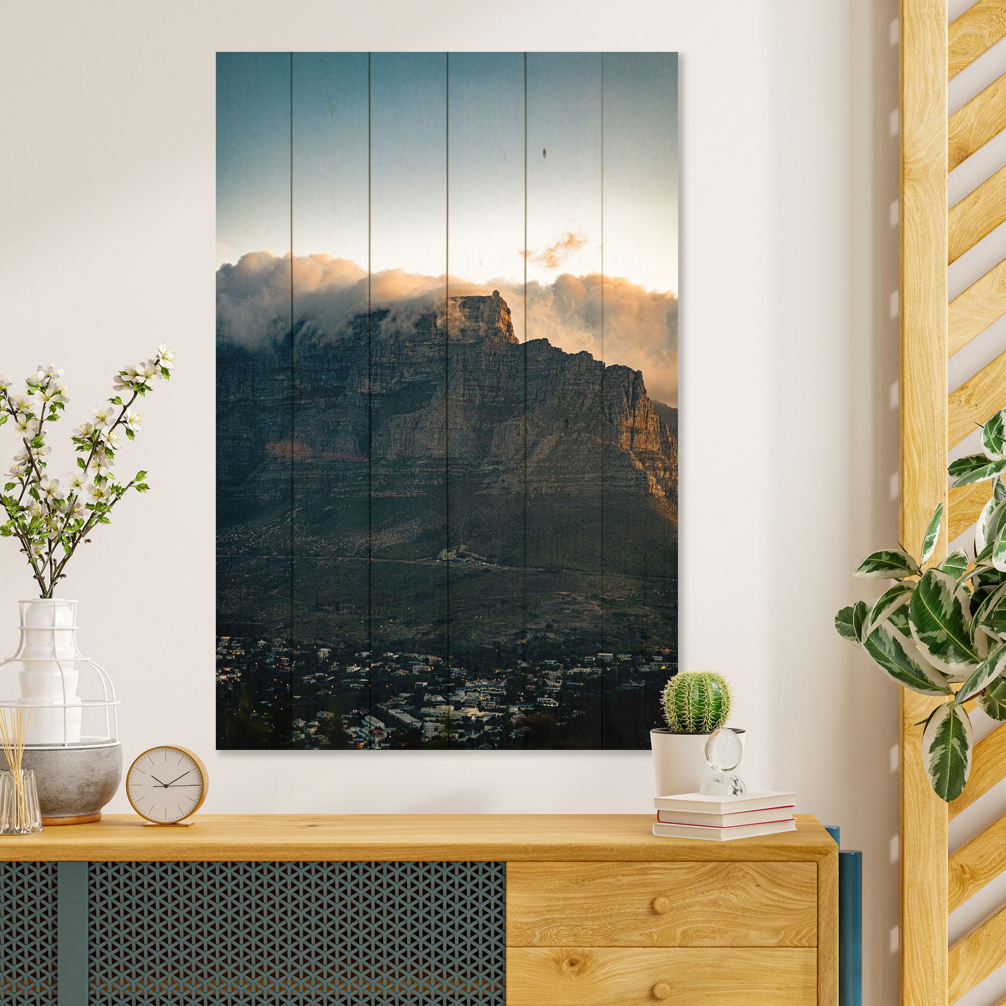 Wood Picture Illuminated City-60x90 cm