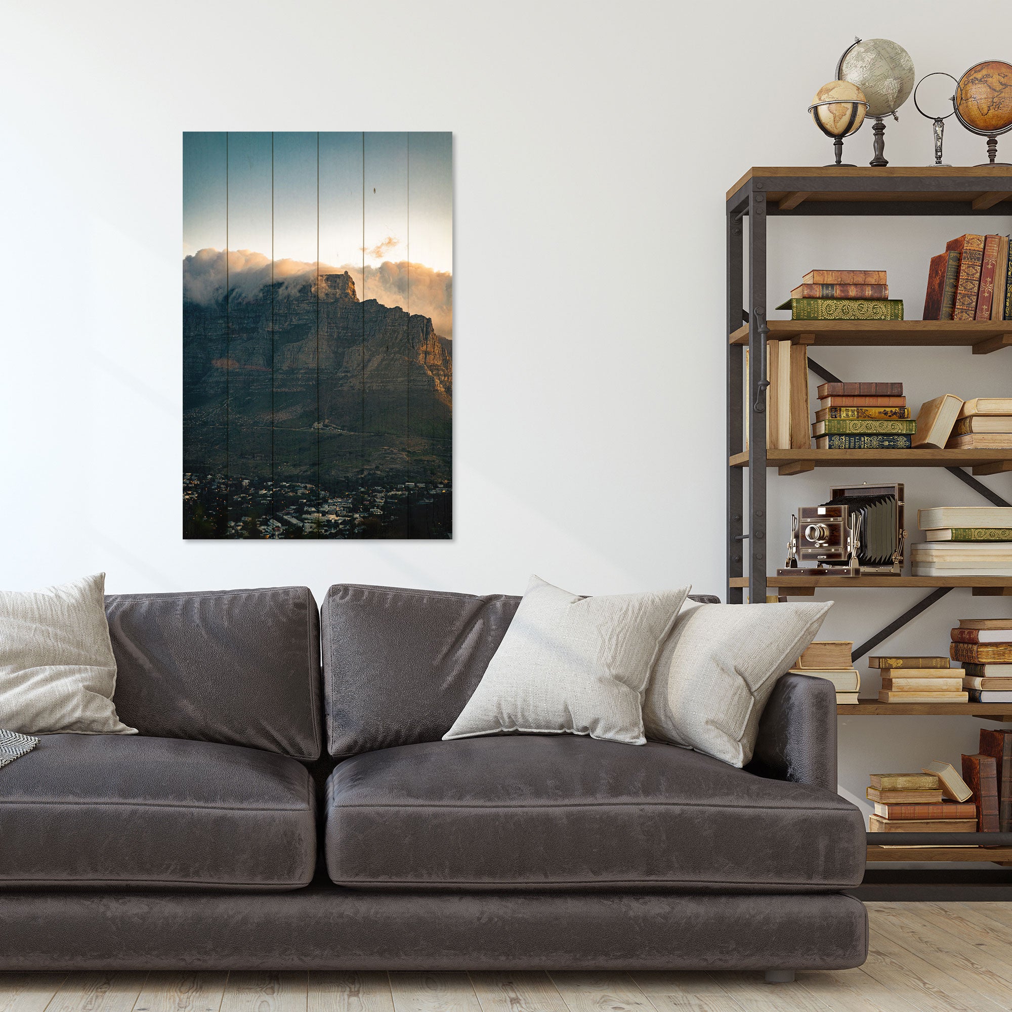 Wood Picture Illuminated City-60x90 cm