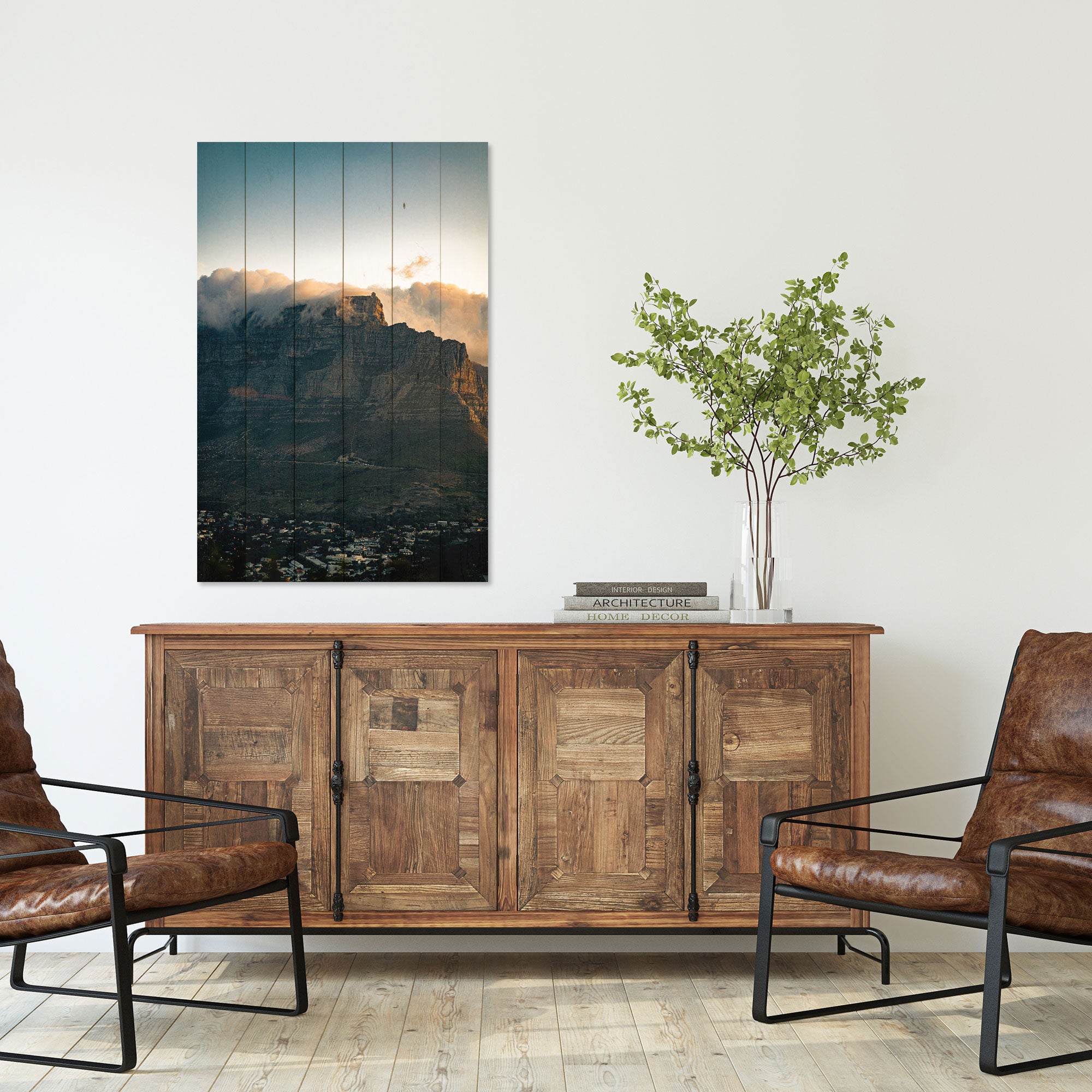 Wood Picture Illuminated City-30x40 cm