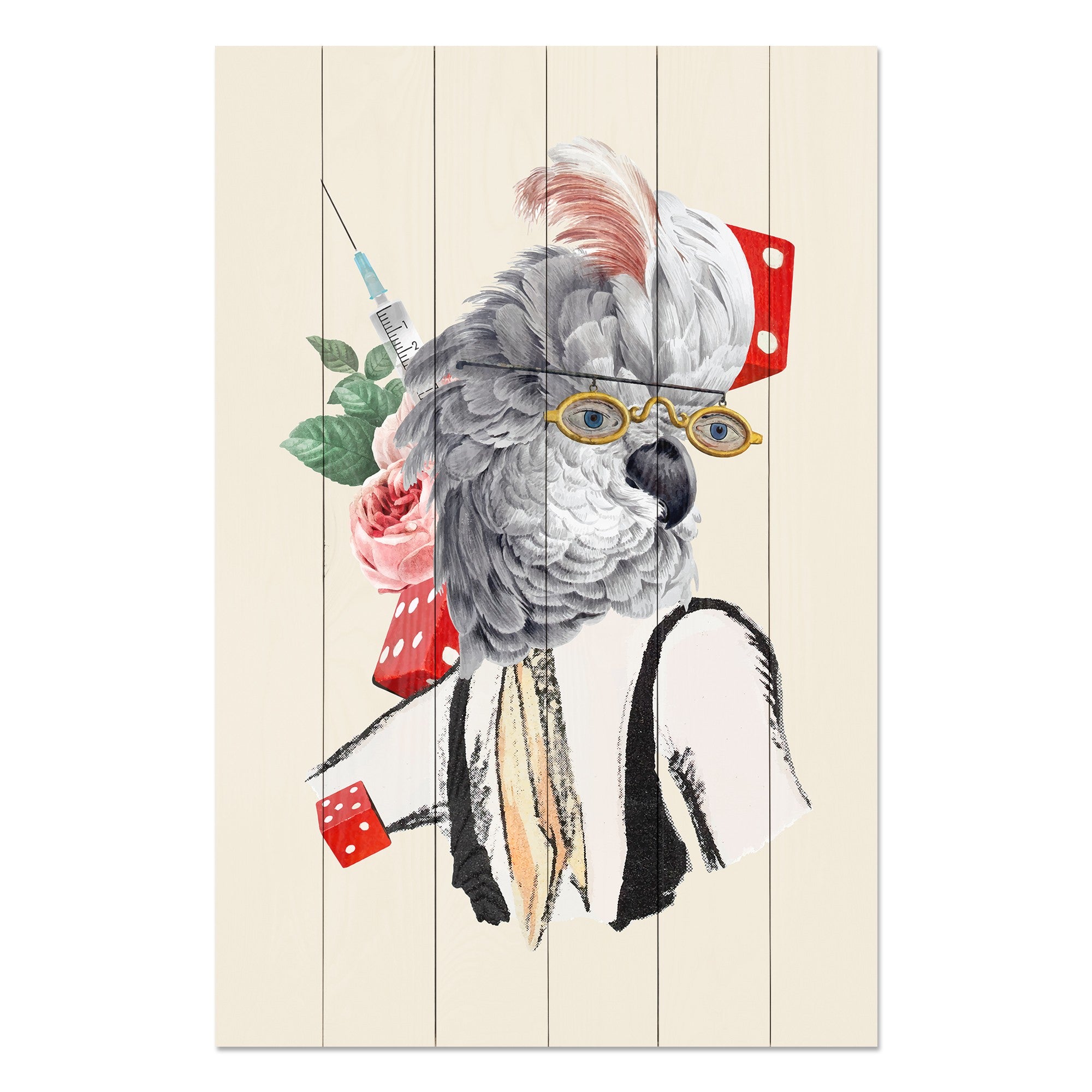 Bild Wood Antiker Papagei-20x30 cm