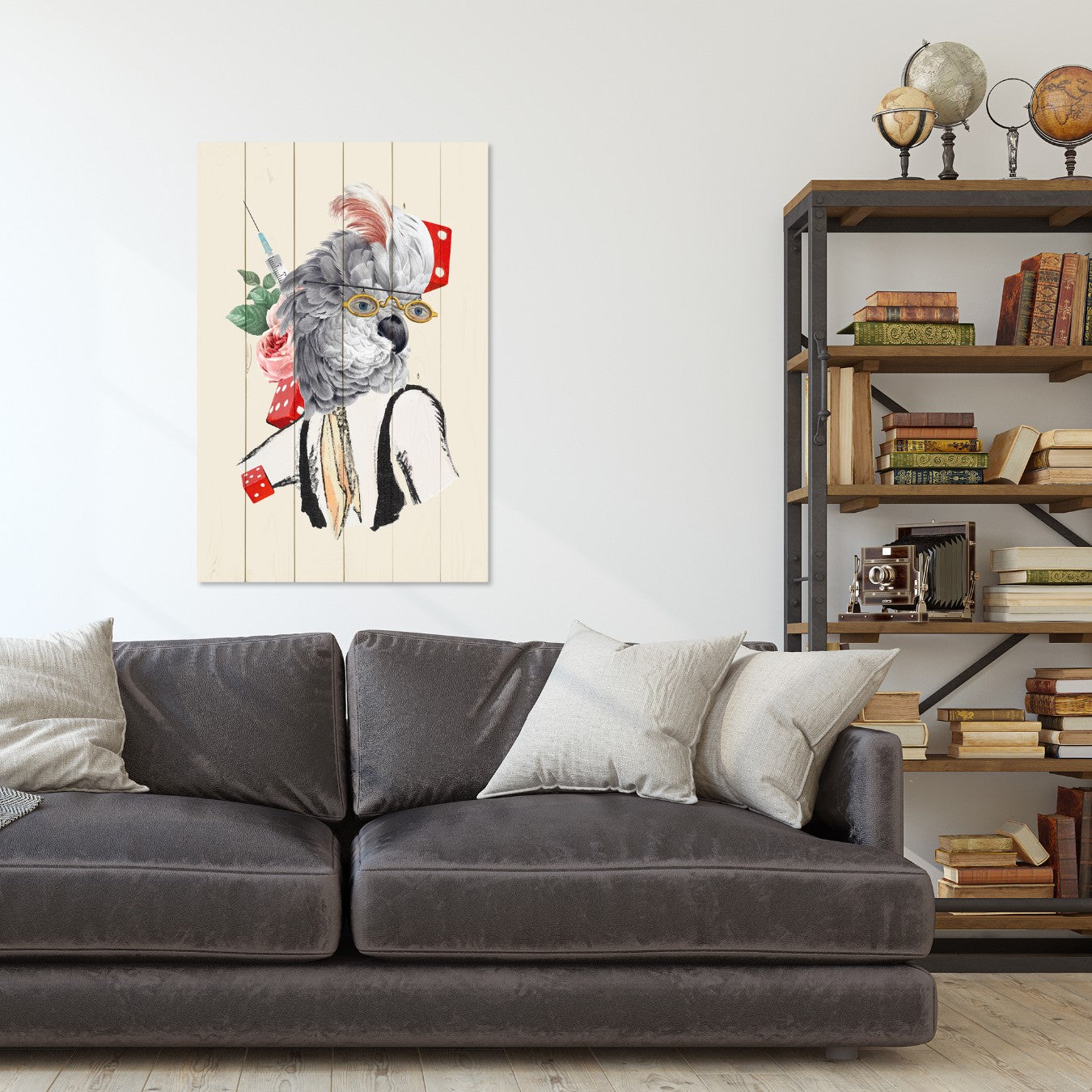 Bild Wood Antiker Papagei-40x60 cm