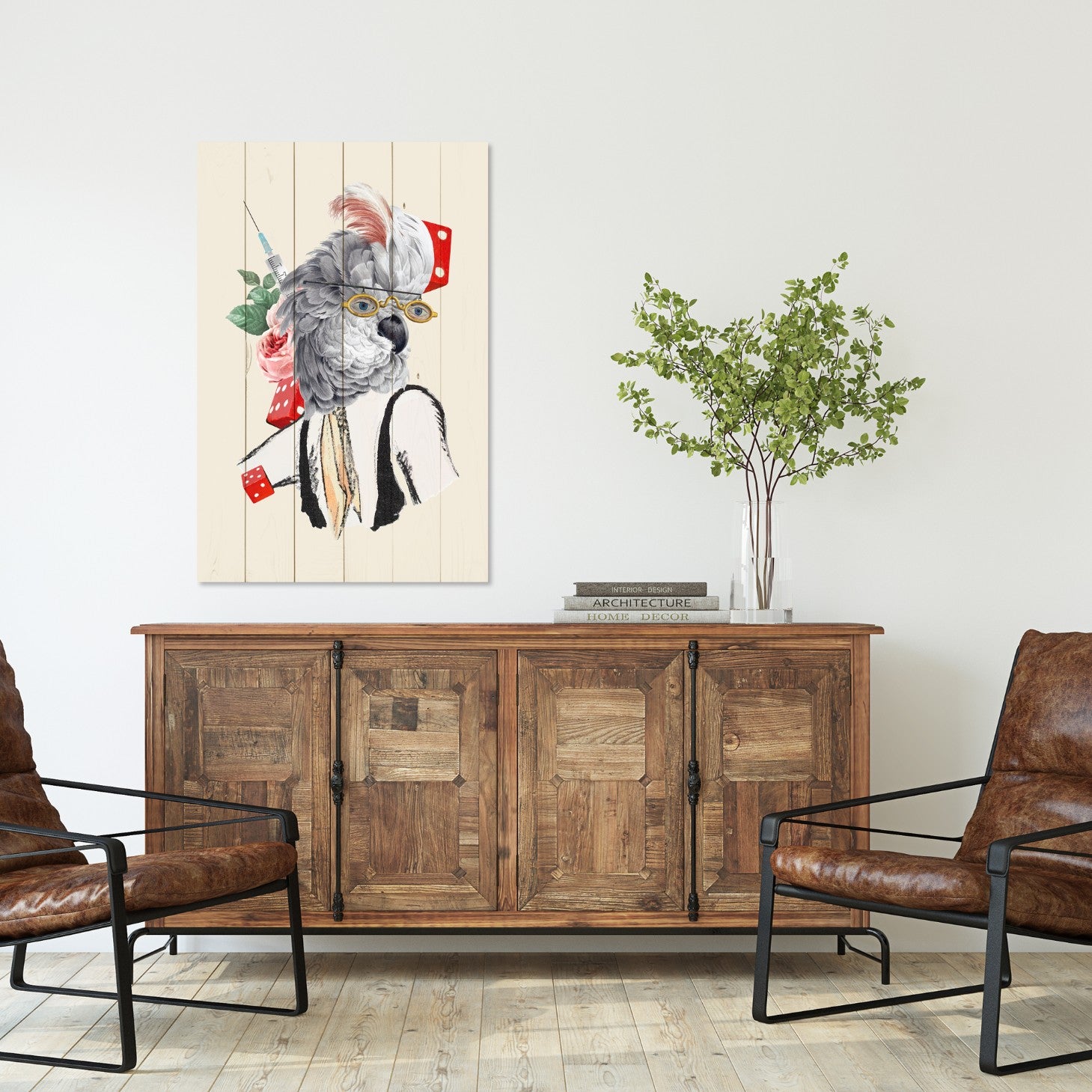 Bild Wood Antiker Papagei-20x30 cm