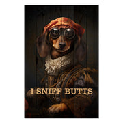 Wood Picture I sniff butts-20x30 cm