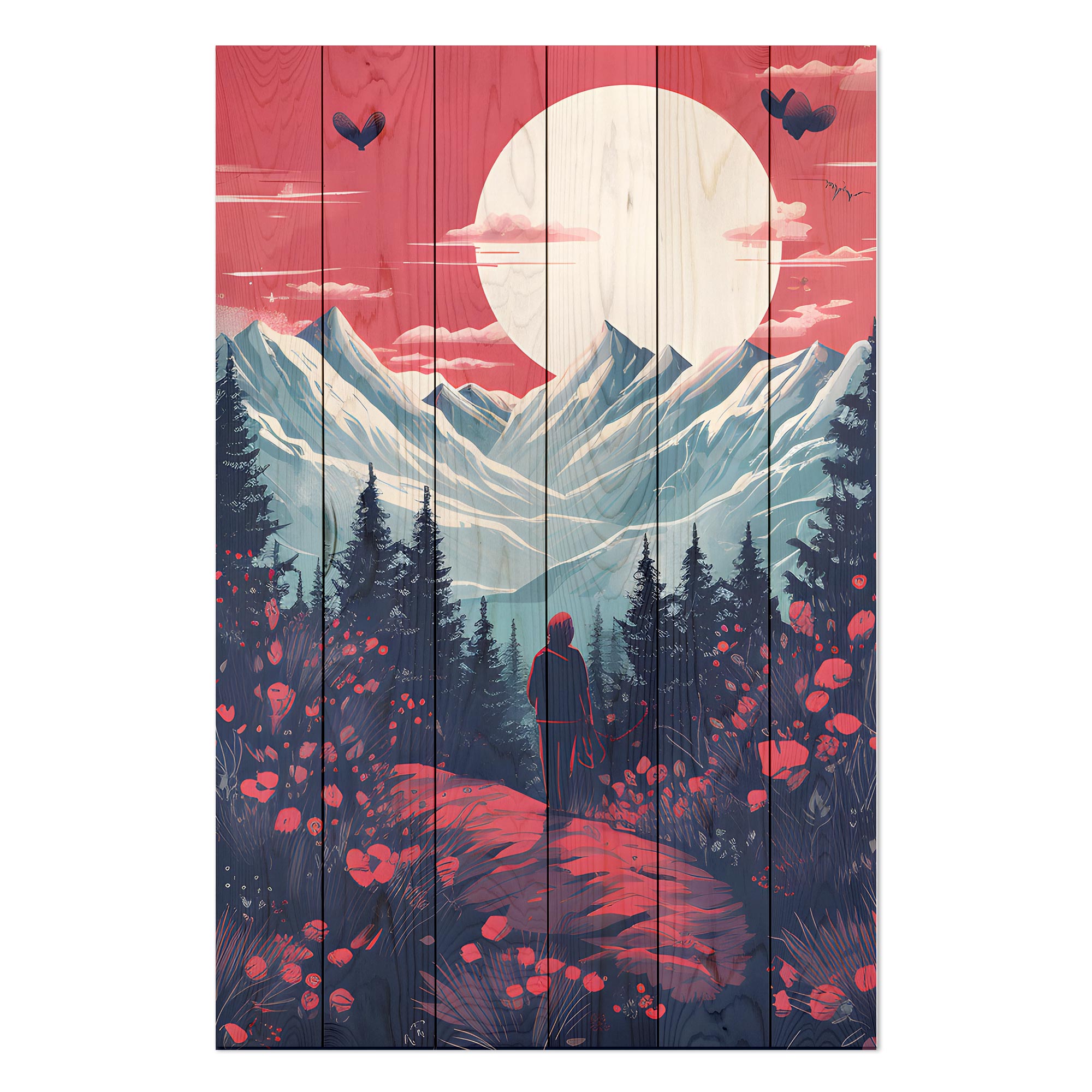 Obraz Wood Mountains and Moon-50x70 cm