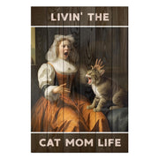 Wood Picture Livin' the cat mom life-60x90 cm