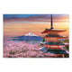 Wooden Picture Cherry Blossoms and Mount Fuji