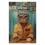 Bild Wood Ingenieur Katze-60x90 cm