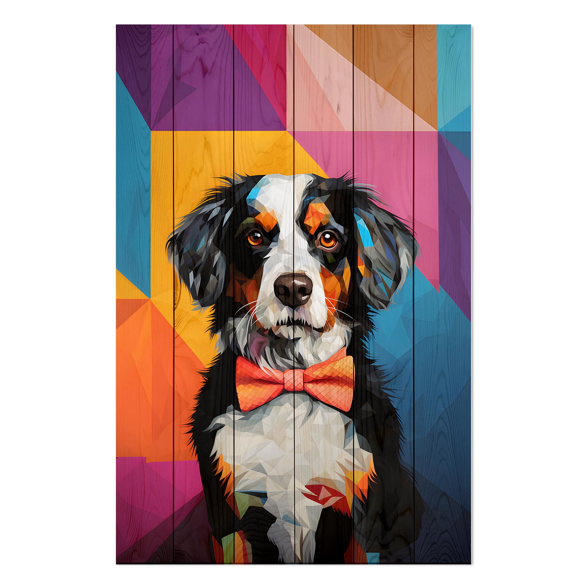 Obraz Wood Mozaika psa-40x60 cm