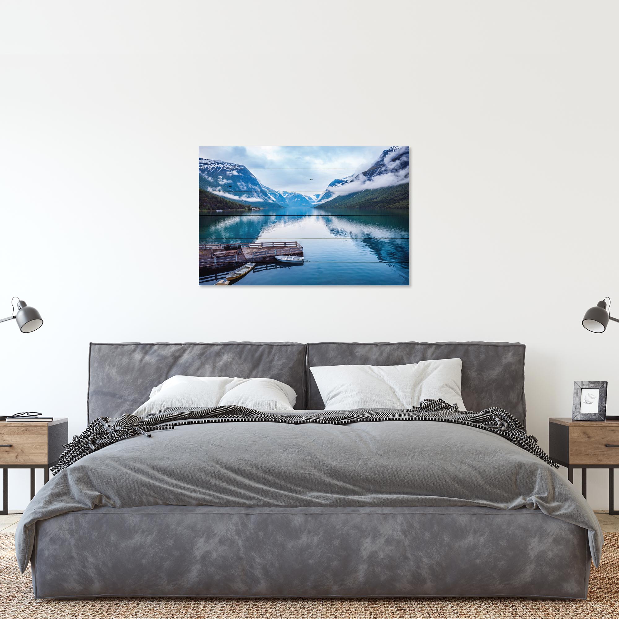 Obraz Wood Oslo Beautiful Norwegian Lake-50x70 cm
