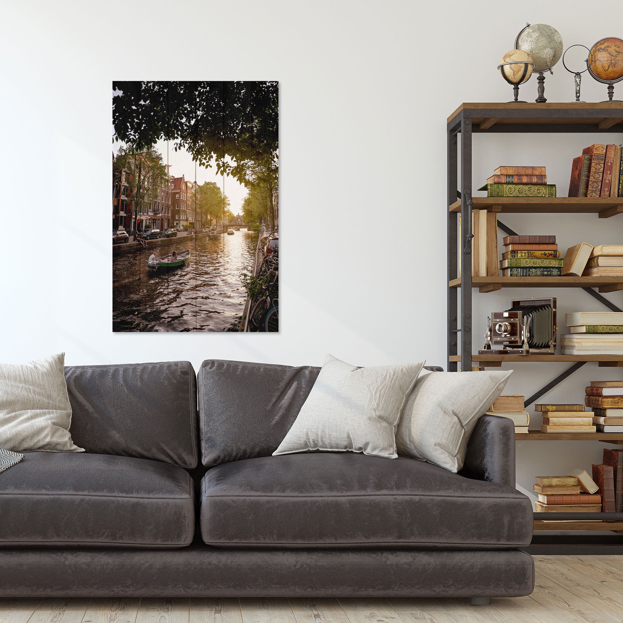 Obraz Wood Canal Boat Cruise-30x30 cm