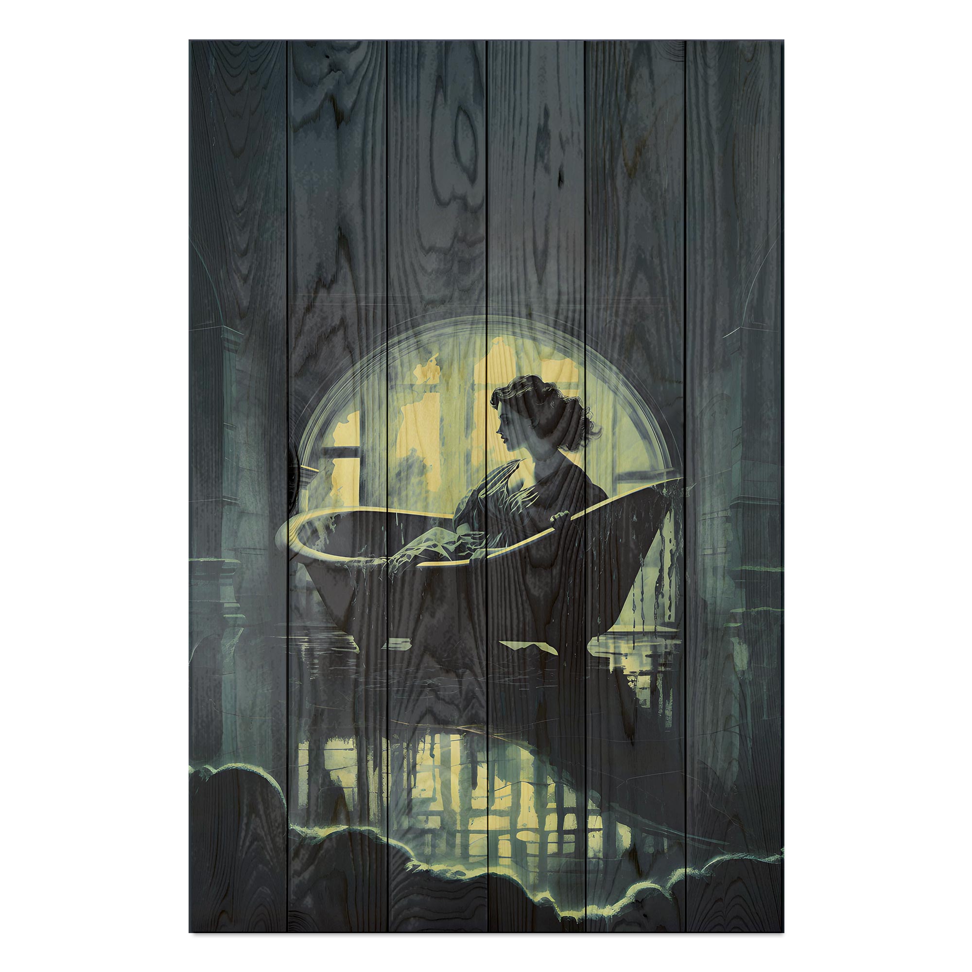 Obraz Wood Bath Dark Academia-30x30 cm
