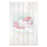 Obraz Wood Sweet Unicorn Sleeping Cloud-30x40 cm