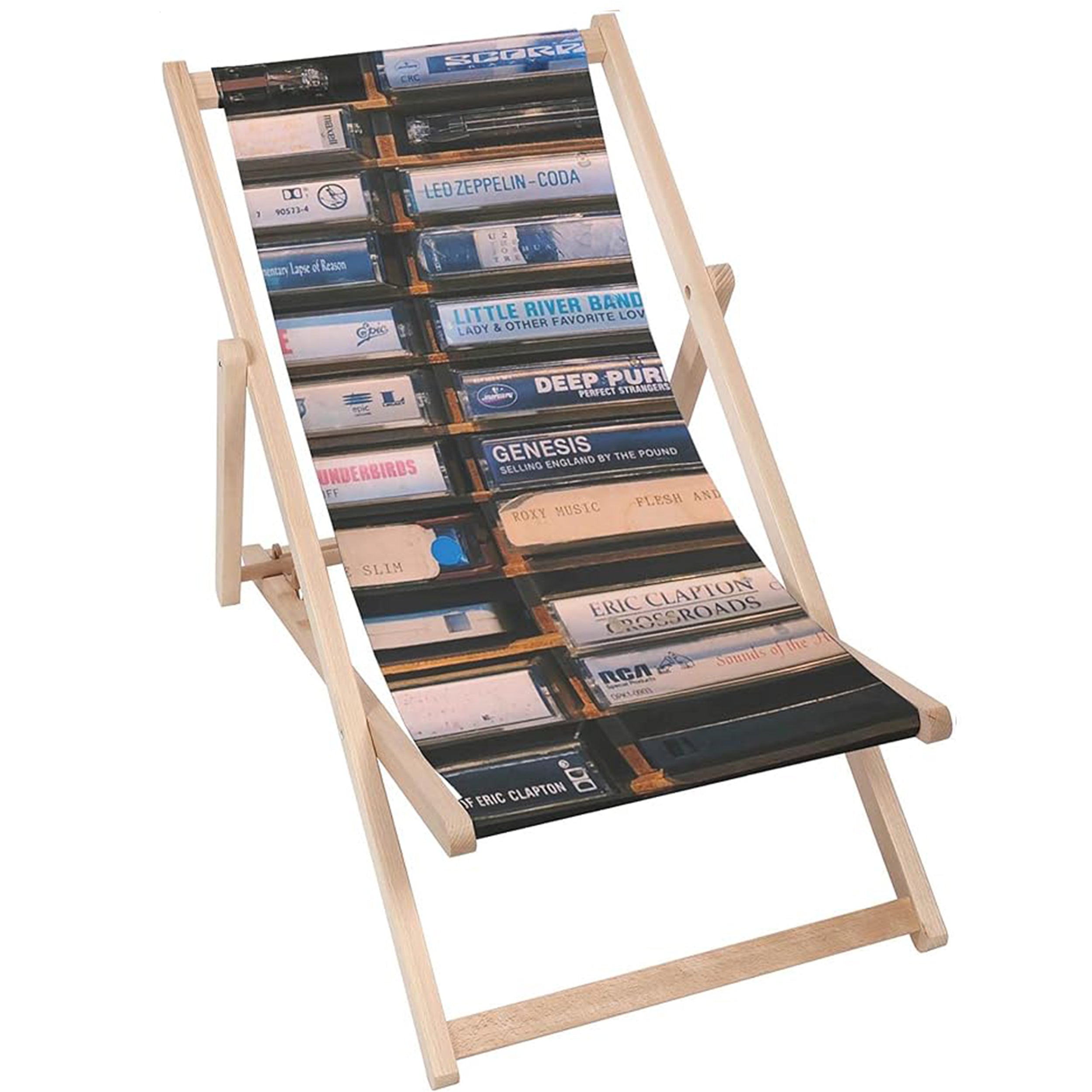 Holzliegestuhl Alte Schallplatten