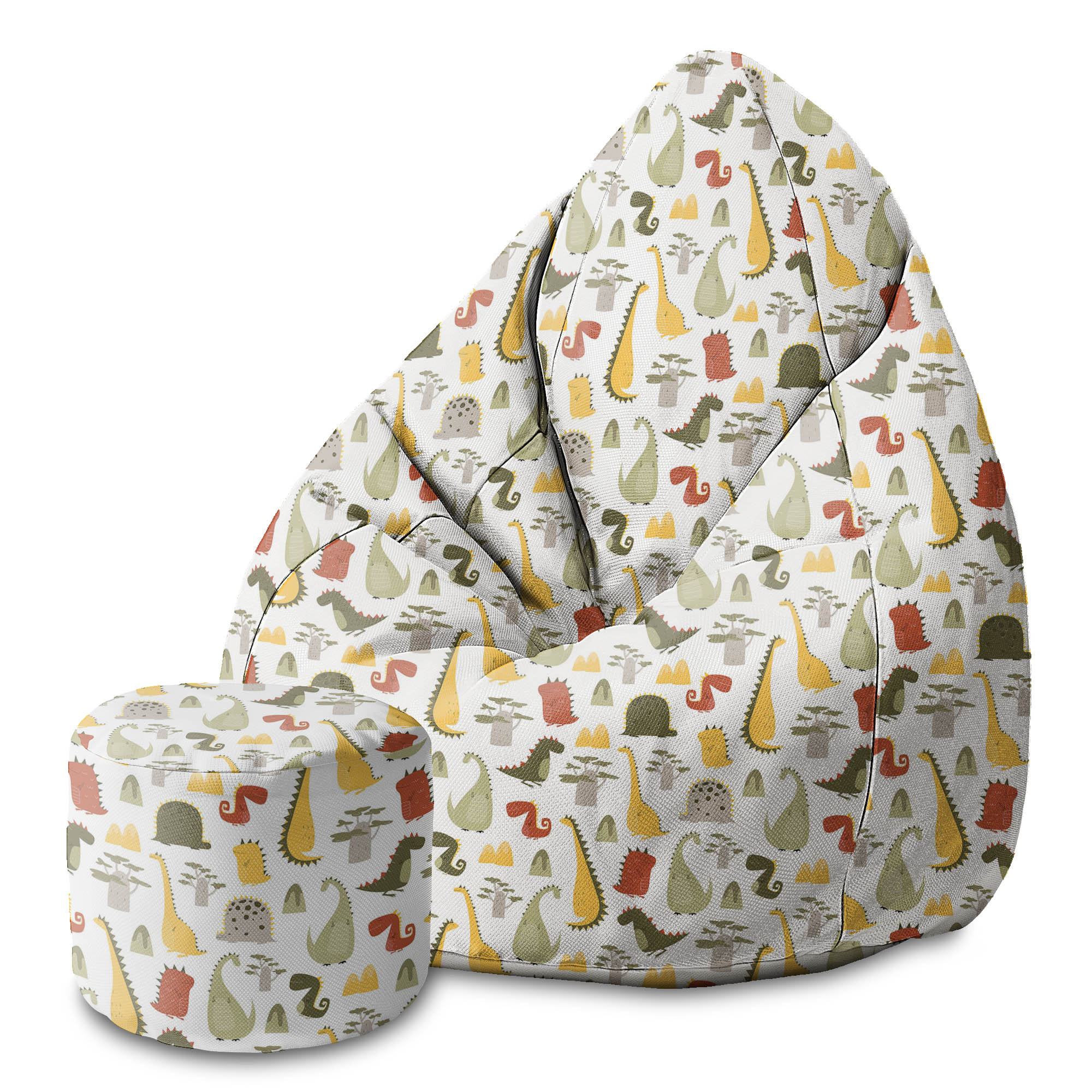 Puf round footstool Cartoon Style Dinosaur-Panama
