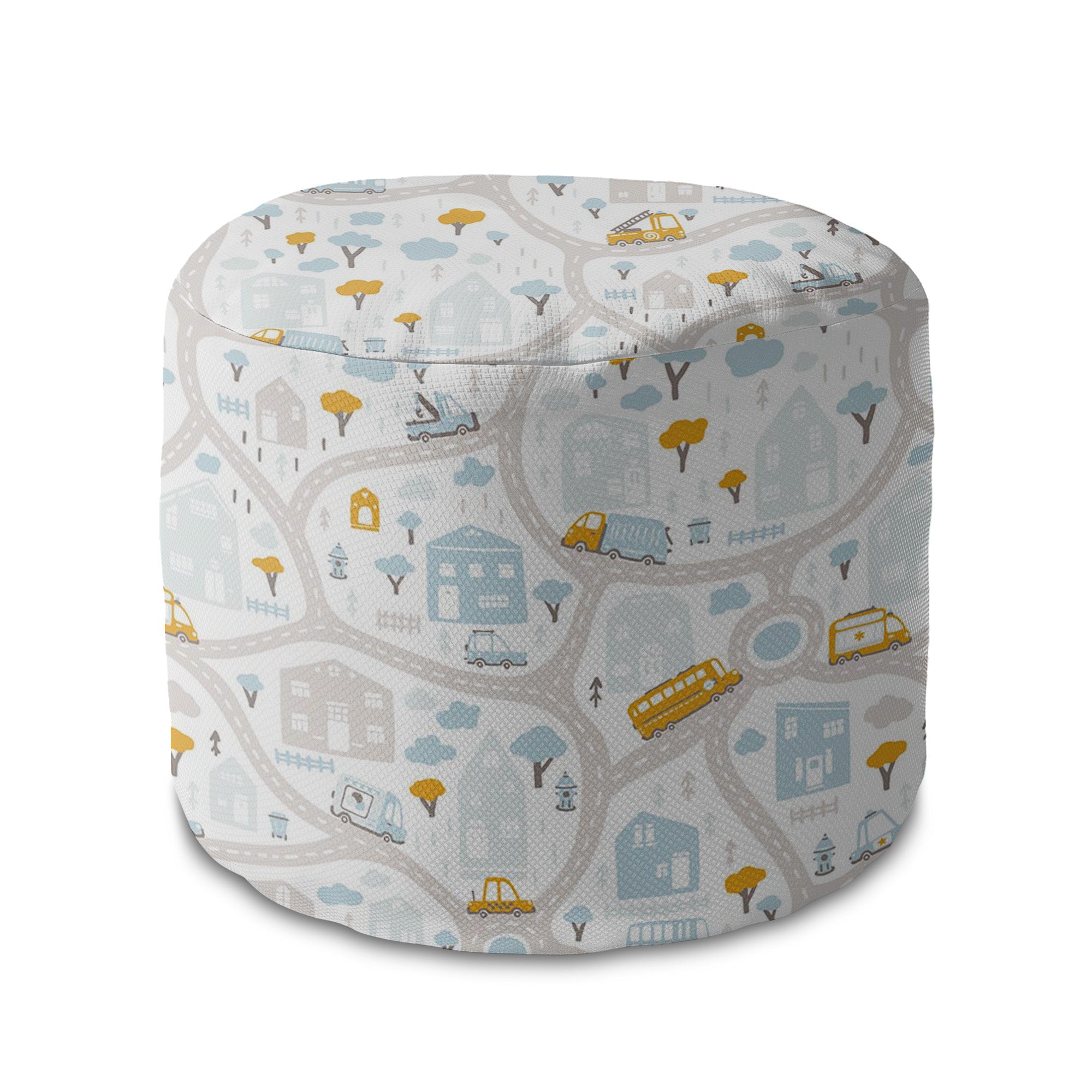 Round Pouf Footrest On the Road