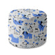 Round Pouf Footrest Blue Dogs-Oxford
