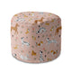 Round Pouf Footrest Pink Cartoon Dogs-Oxford