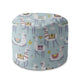 Round Pouf Footrest Llama and Cactus-Panama