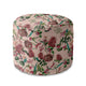Round Pouf Footstool Dark Jungle Pink-Panama