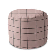 Round Pouf Footstool Distorted Pink