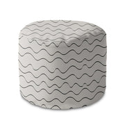 Round Pouf Footstool Wavy-Oxford