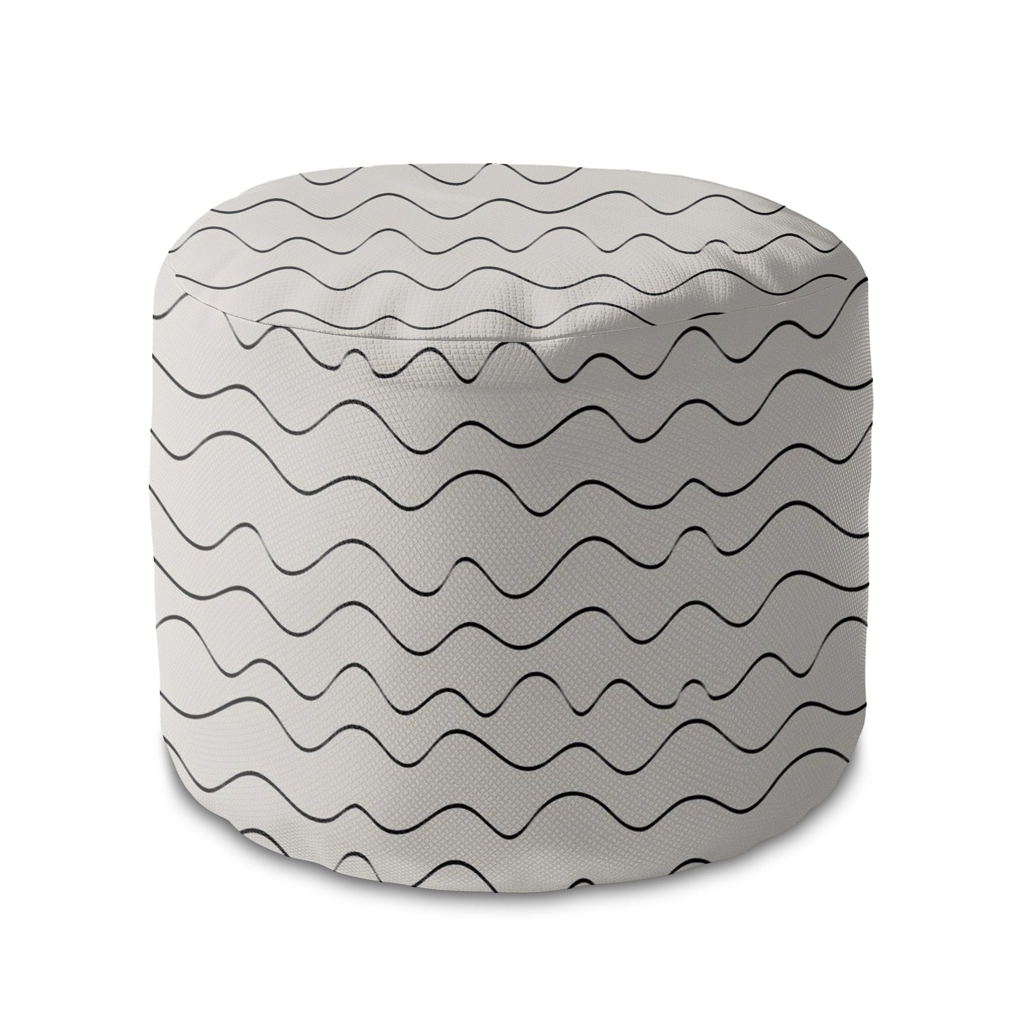 Round Pouf Footstool Wavy
