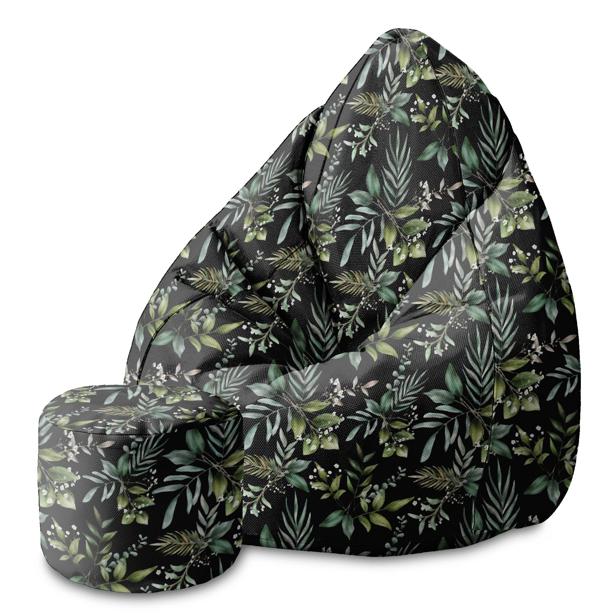 Okrúhly puf podnožka Watercolor Elegant Floral-Oxford