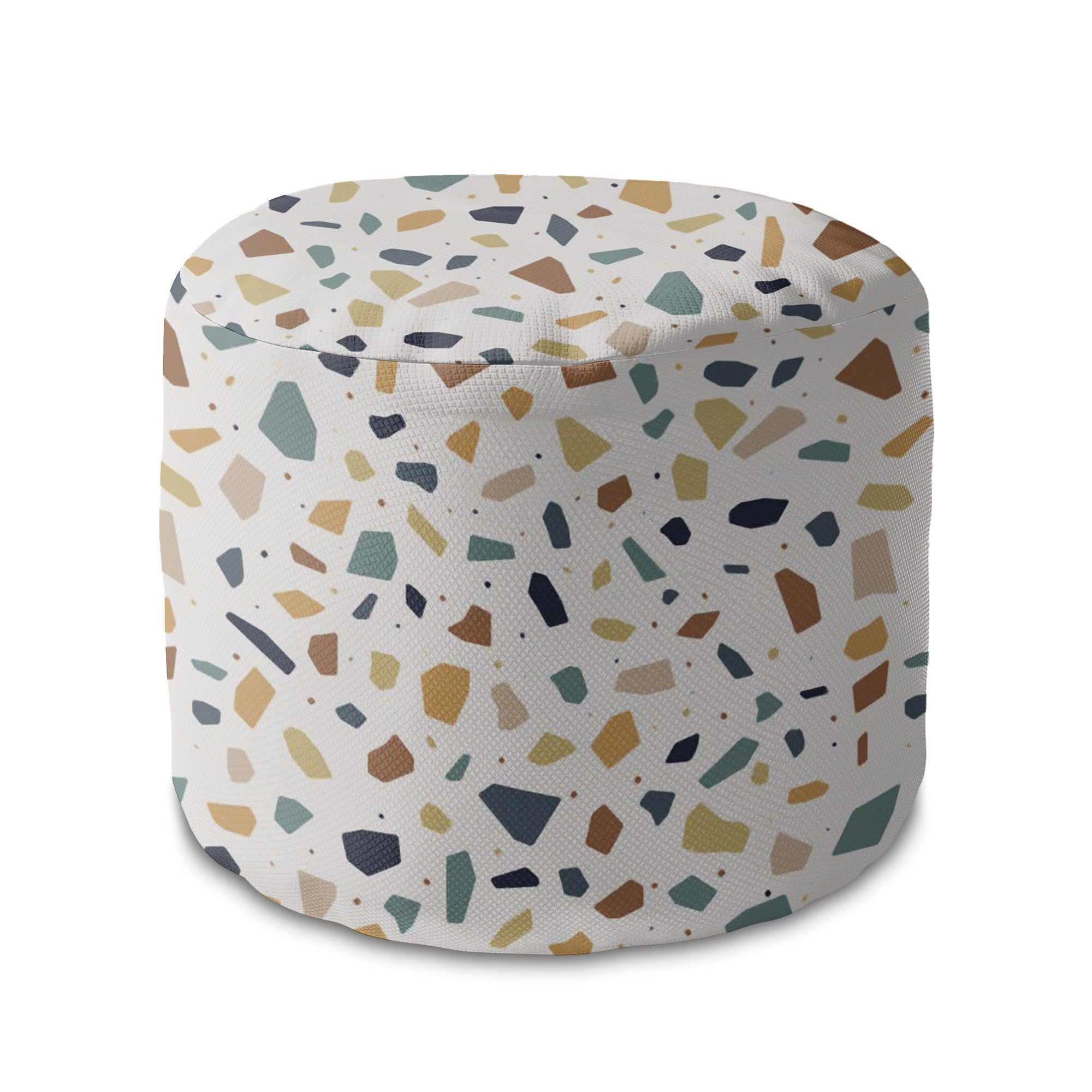 Round Pouf Footstool Vintage Terrazzo-Oxford