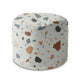 Okrúhly puf podnožka Ecru Terrazzo