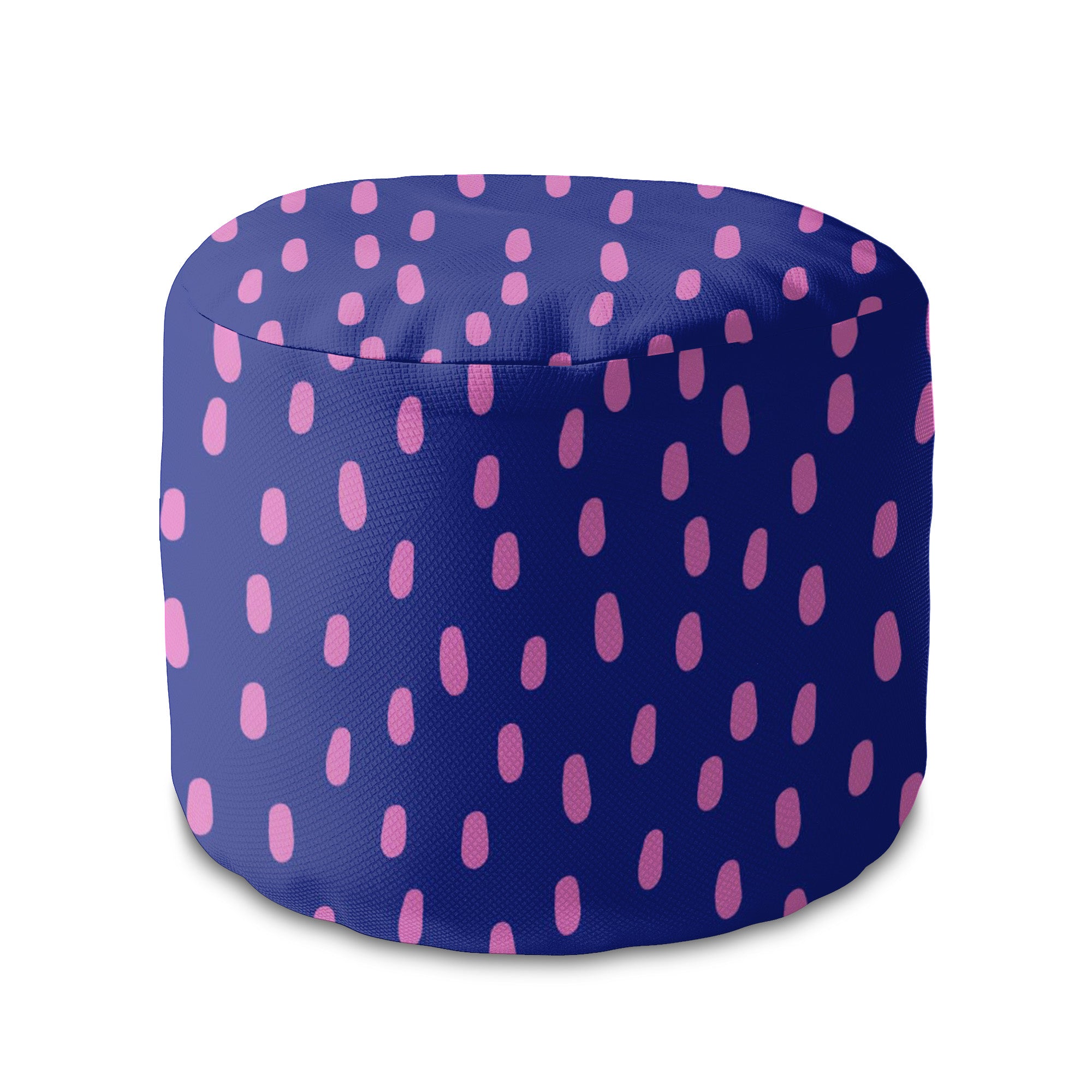 Round Pouf Footstool Pink Spots-Panama