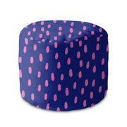 Round Pouf Footstool Pink Spots