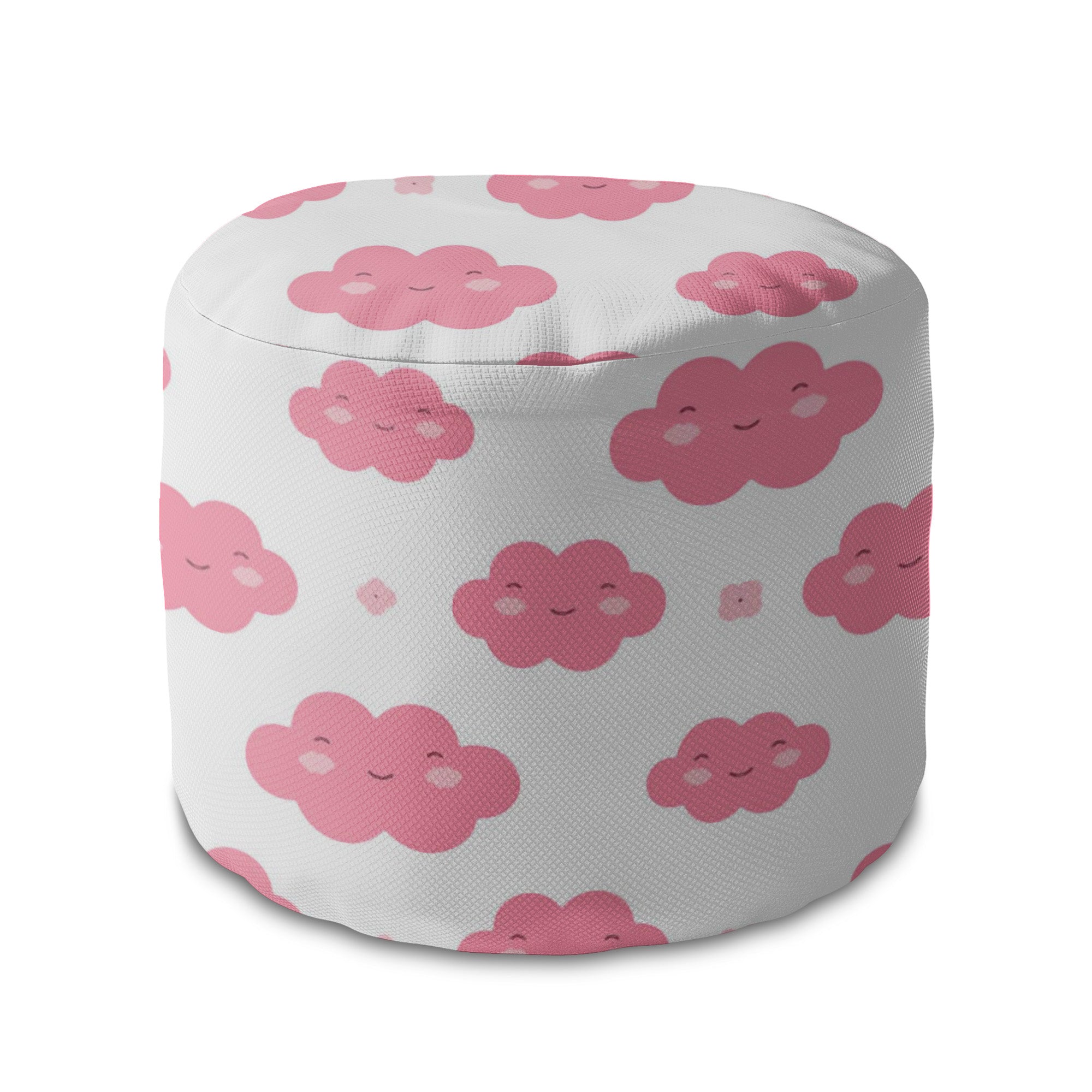 Round Pouf Footstool Cloudy Sunny-Panama