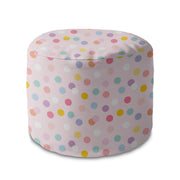 Round Pouf Footstool Pastel Confetti Dots-Oxford
