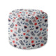 Round Pouf Footstool Random Scandi Flowers-Panama