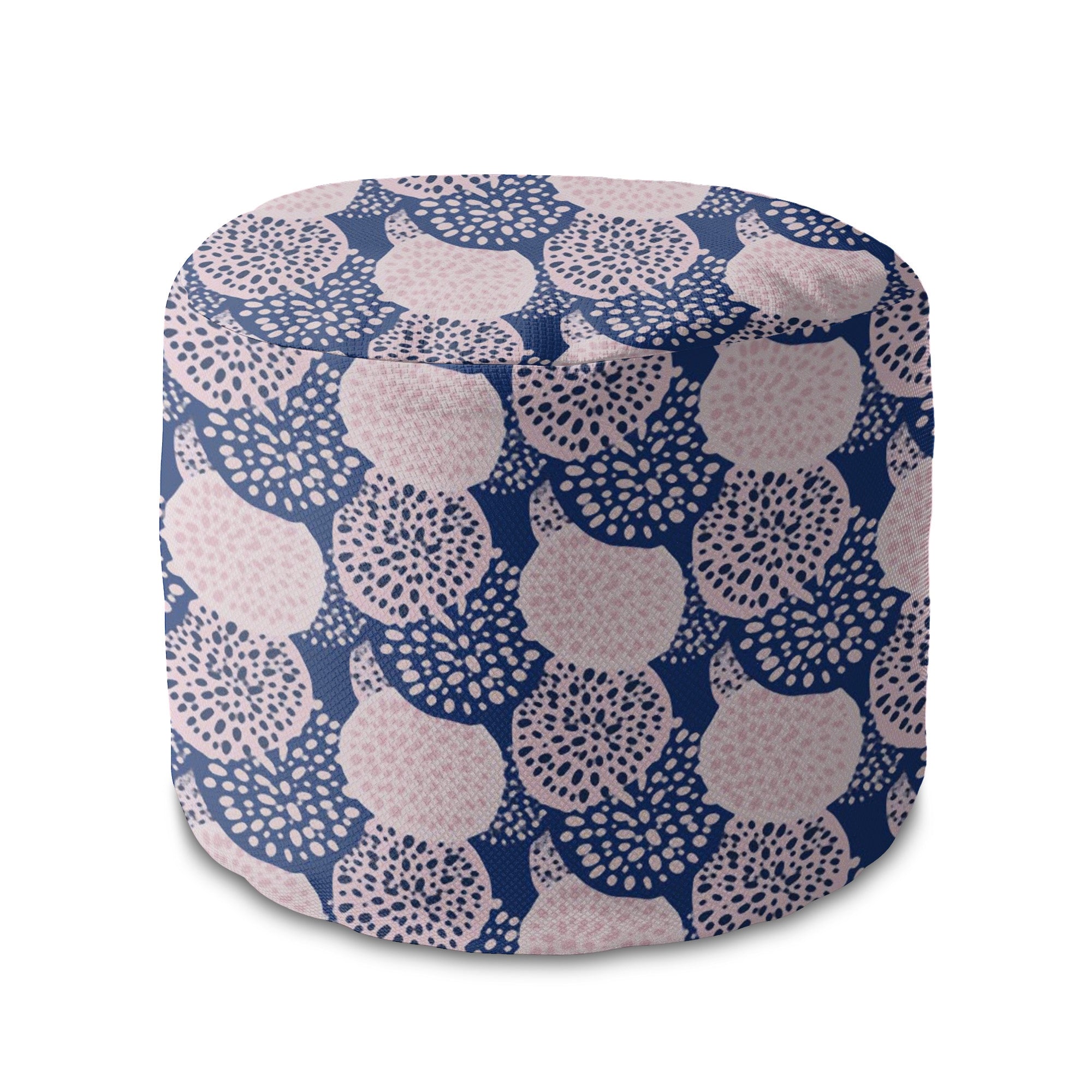 Okrúhly puf podnožka Pink and Blue Geometric Ornament