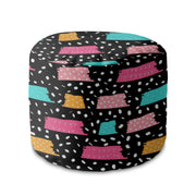 Round Pouf Footrest Random Shapes