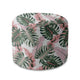 Puf okrągły podnóżek Tropical Pink and Green Leaves