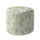Round Pouf Footrest Light Green Leaves-Oxford