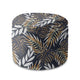 Round Pouf Footrest Golden Leaves-Oxford