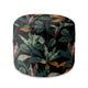 Round Pouf Footrest Black Tropical Forest-Panama