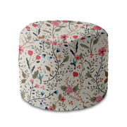 Round Pouf Footrest Summer Meadow-Oxford