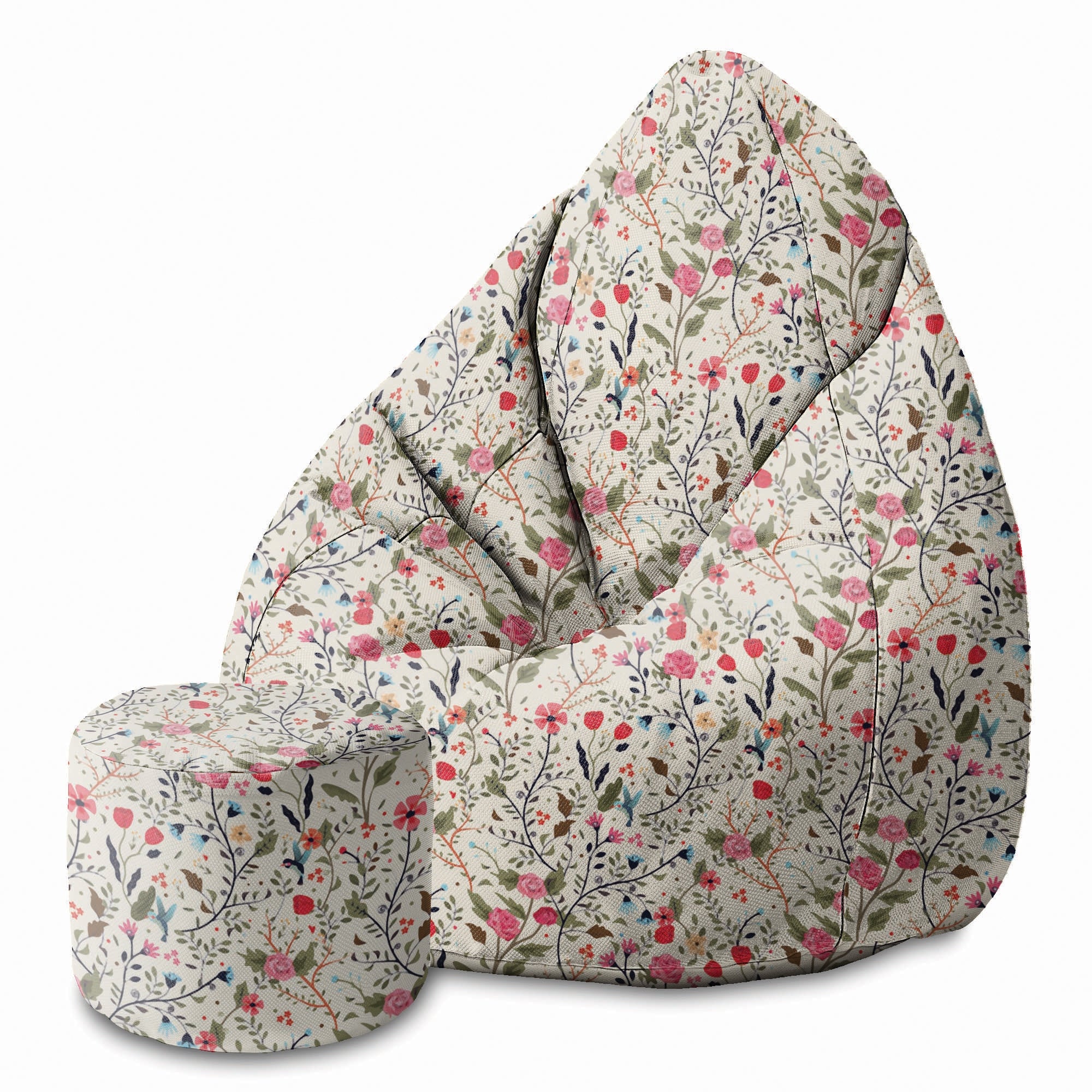 Round Pouf Footrest Summer Meadow-Panama