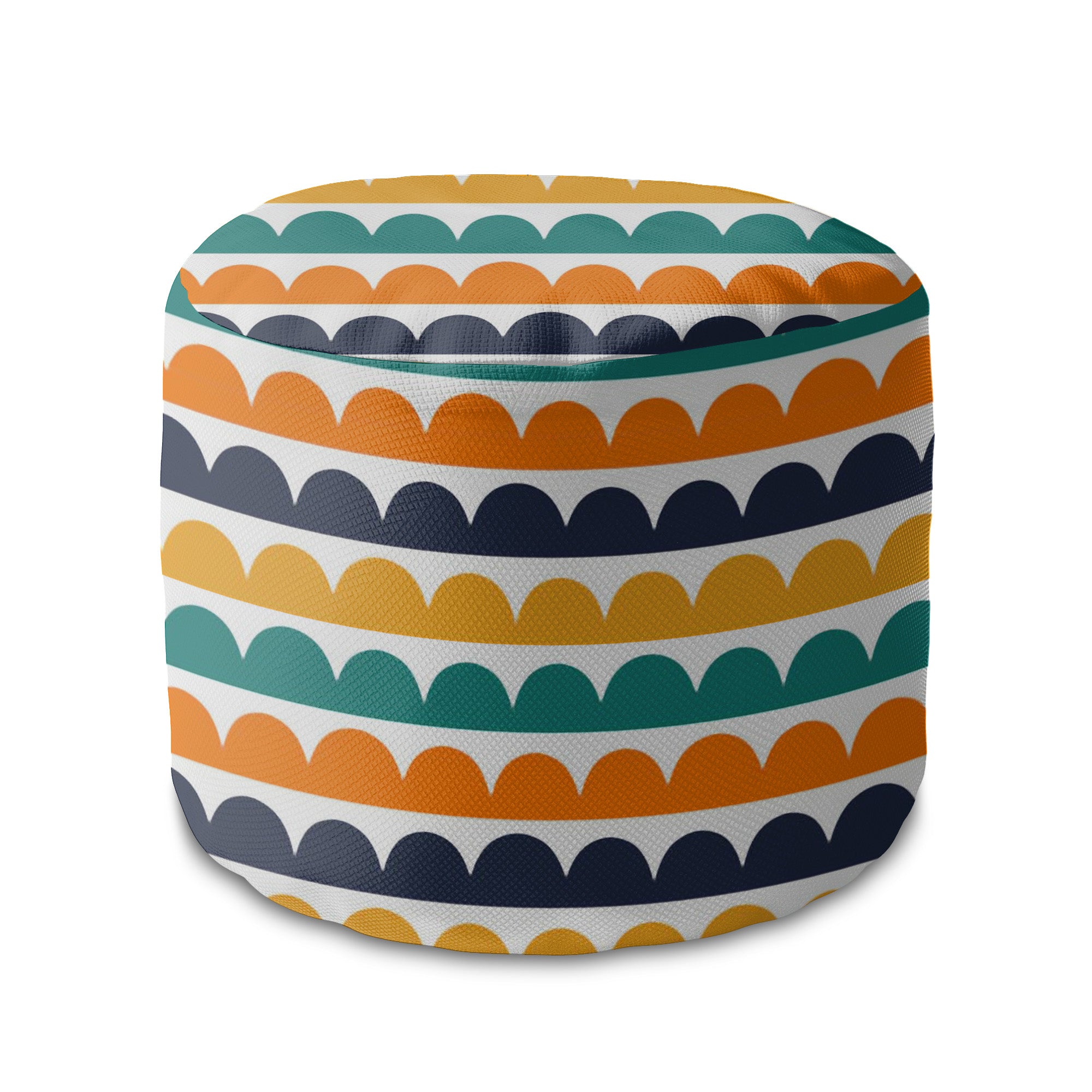 Round Pouf Footrest Abstract Half Dots-Panama