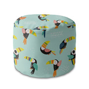 Round Pouf Footrest Toucans-Panama