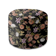Round Pouf Footrest Dark Jungle Pattern-Oxford