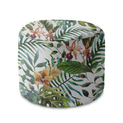 Round Pouf Footrest Floral Watercolor